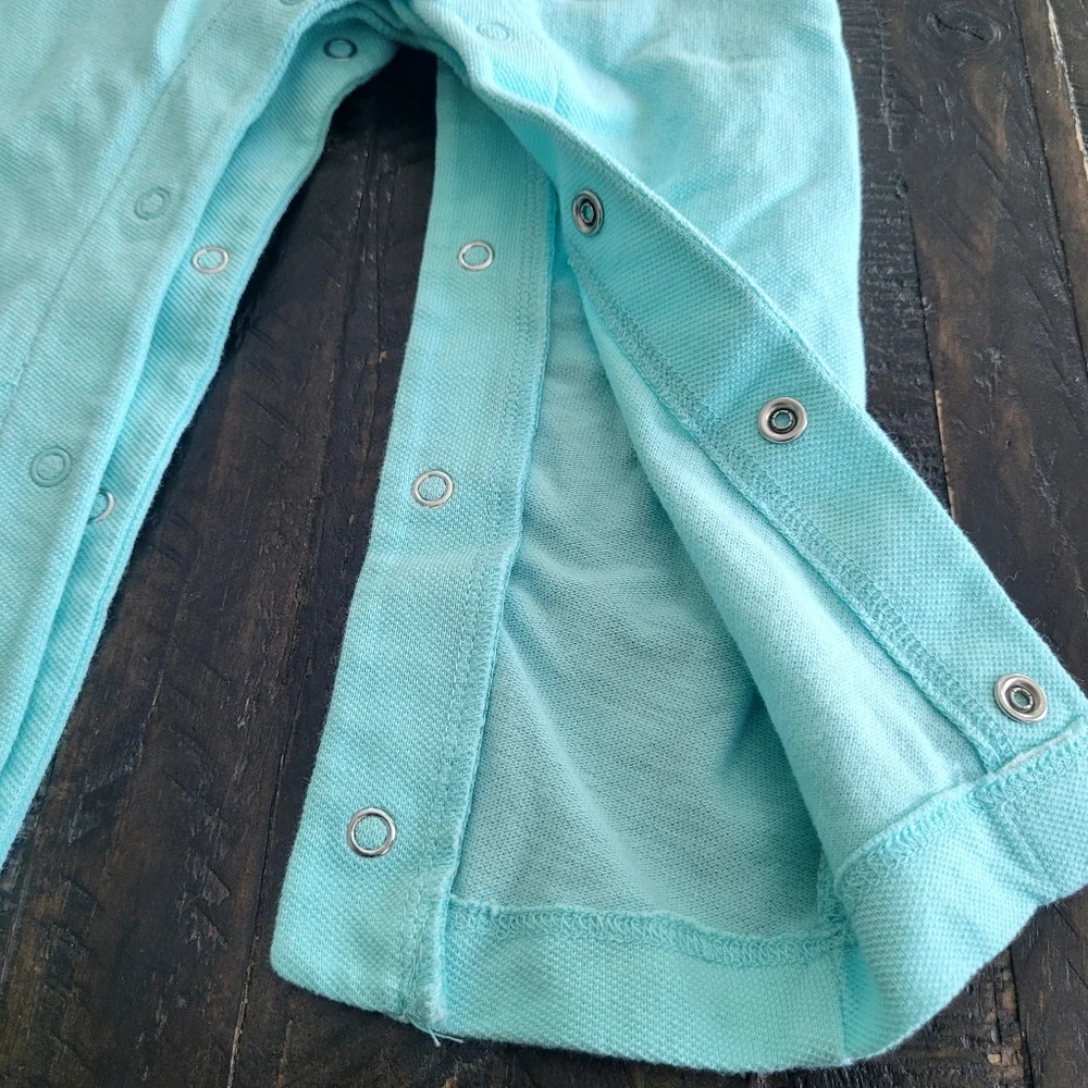 The Children's Place Aqua Polo Romper Boys Size 9-12 Months